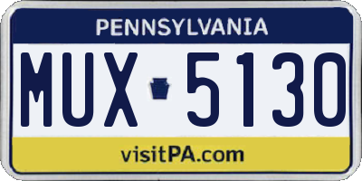 PA license plate MUX5130
