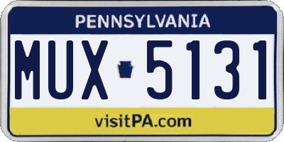 PA license plate MUX5131