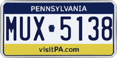 PA license plate MUX5138