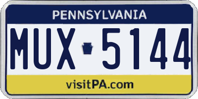 PA license plate MUX5144