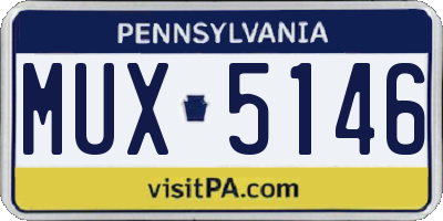 PA license plate MUX5146