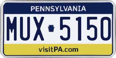PA license plate MUX5150