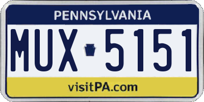 PA license plate MUX5151