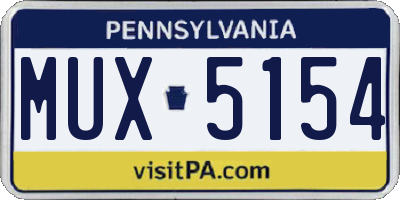 PA license plate MUX5154