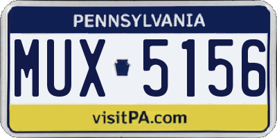 PA license plate MUX5156