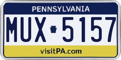 PA license plate MUX5157