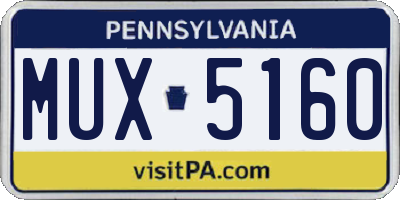 PA license plate MUX5160