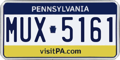 PA license plate MUX5161