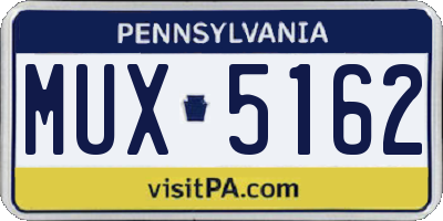 PA license plate MUX5162