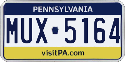 PA license plate MUX5164