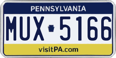 PA license plate MUX5166
