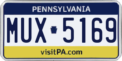 PA license plate MUX5169