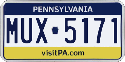 PA license plate MUX5171