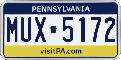 PA license plate MUX5172