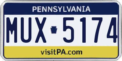 PA license plate MUX5174