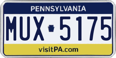 PA license plate MUX5175