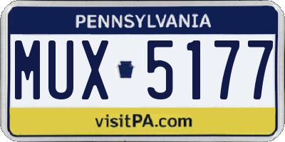 PA license plate MUX5177