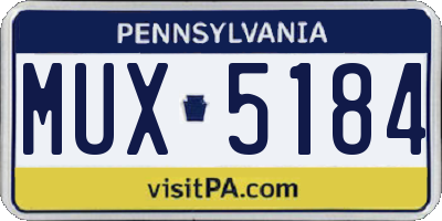 PA license plate MUX5184