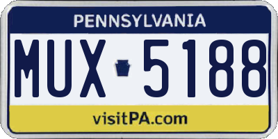PA license plate MUX5188