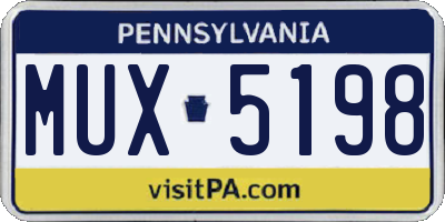 PA license plate MUX5198