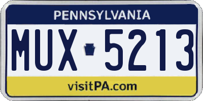 PA license plate MUX5213