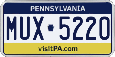 PA license plate MUX5220