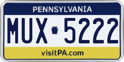 PA license plate MUX5222