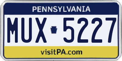 PA license plate MUX5227