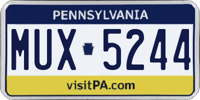 PA license plate MUX5244