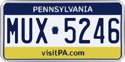 PA license plate MUX5246