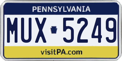 PA license plate MUX5249