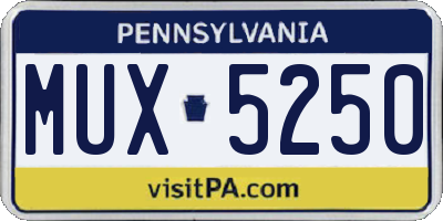 PA license plate MUX5250