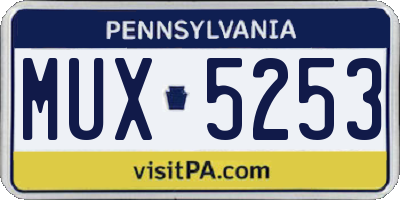 PA license plate MUX5253