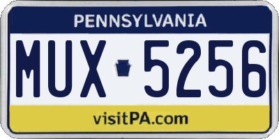 PA license plate MUX5256