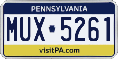 PA license plate MUX5261