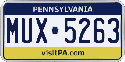 PA license plate MUX5263