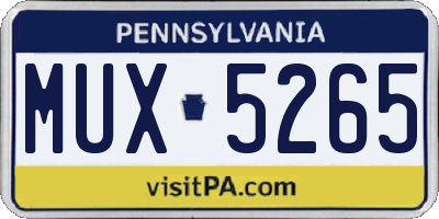 PA license plate MUX5265