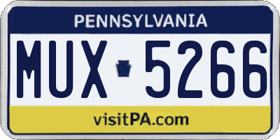 PA license plate MUX5266