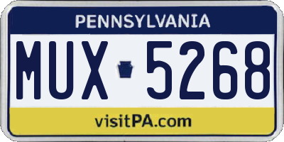 PA license plate MUX5268