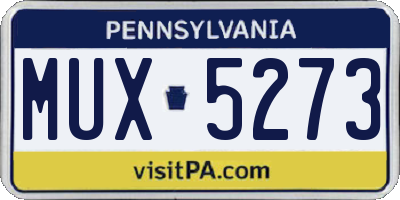 PA license plate MUX5273