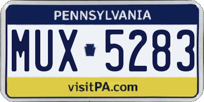 PA license plate MUX5283