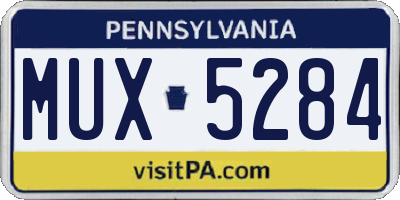 PA license plate MUX5284