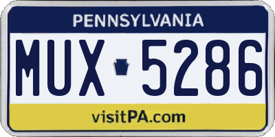 PA license plate MUX5286