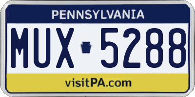 PA license plate MUX5288