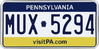 PA license plate MUX5294