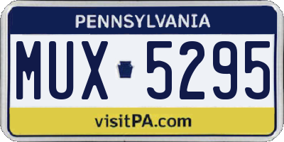 PA license plate MUX5295