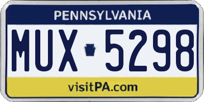 PA license plate MUX5298
