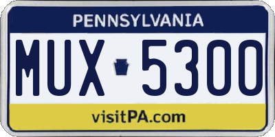 PA license plate MUX5300