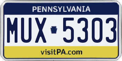 PA license plate MUX5303
