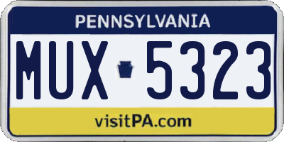 PA license plate MUX5323